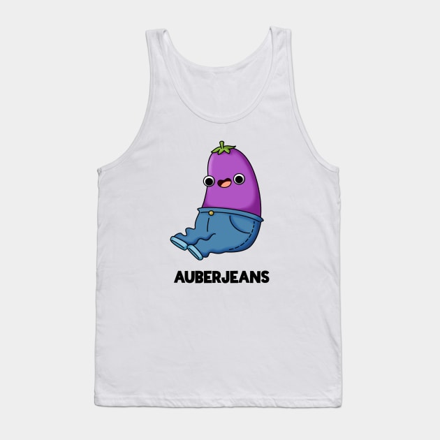 Auberjeans Funny Aubergine Pun Tank Top by punnybone